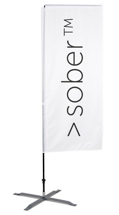 9412989   Beachflagg "Rektangel Medium" 290 cm inkludert trykk, mast og bæreveske